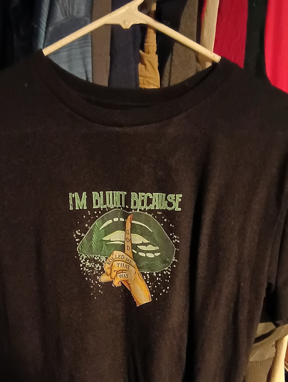 George Black Tee with Green Lips Spouting 420